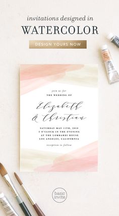 watercolor wedding invitations Industrial Wedding Invitations, Your Color Style, Wedding Invitation Trends, Calligraphy Tutorial, Curated Wedding, Wedding Inspiration Board, Luxury Wedding Invitations, Invitation Ideas, Rustic Invitations