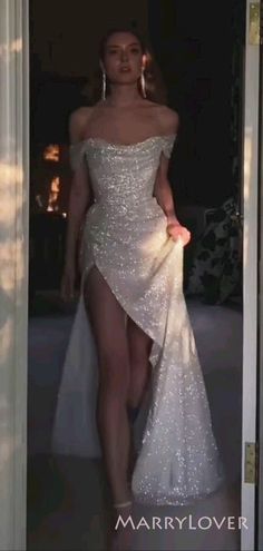 White Sequin Sparkly Off Shoulder A-lin Long Evening Prom Dresses, Cus – MarryLover White Sparkly Prom Dress, Prom Dresses Custom, Sparkly Formal Dress, Classy Prom, Prom Girl Dresses, Stylish Wedding Dresses, Dinner Dress Classy, Classy Prom Dresses, Custom Prom Dress