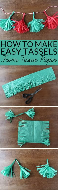 how to make easy tassels from tissue paper