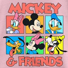 mickey mouse and friends t - shirt in pink