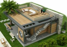 Modern home style Small House Exteriors, Home Designs Exterior, Prefab Houses, Christmas Patio, House Design Pictures, House Construction Plan, Small House Design Plans, Container House Plans, Container House Design