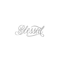 the word blessing written in cursive writing