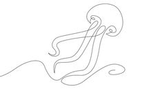 an octopus swimming in the ocean with its head above the water line art print by person