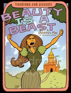 a poster with the words beauty is a beast and an image of a woman holding a tree