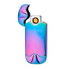 a colorful lighter is shown on a white background