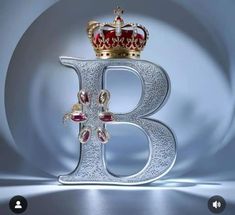 the letter b with a crown on top is shown in front of a white background