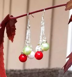 Retro Christmas Ornament Earrings Silver Christmas Earrings Christmas Earrings | eBay Swarovski Christmas Earrings, Handmade Christmas Earrings For Celebration, Handmade Christmas Celebration Earrings, Handmade Holiday Drop Earrings, Holiday Jewelry With Matching Drop Earrings, Holiday Matching Drop Earrings, Christmas Gift Beaded Drop Earrings, Christmas Gift Dangle Crystal Earrings, Christmas Dangle Jewelry For Celebration