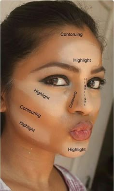 Contouring for dummies How To Contour Your Face, Makeup Contouring, Tutorial Eyeliner, Contour And Highlight, Contour Tutorial, Mekap Mata, Contour Makeup Tutorial, Makeup Tip, How To Apply Concealer