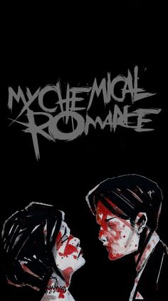 two people with blood on their faces and the words my chemical romance written above them