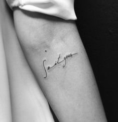 a woman's arm with a tattoo that says, stay strong on the side