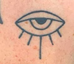 an evil eye tattoo on the upper arm