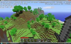 an image of a computer screen with trees and mountains in the background, as well as text that reads minecraft