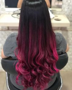 Hot Pink Balayage, Pelo Cafe, Hair Dye Tips, Magenta Hair, Long Shiny Hair, Pretty Hair Color, Haircut And Color, Hair Painting, Hair Inspo Color