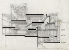 an architectural drawing of a house with multiple floors and staircases on each level, including the second floor