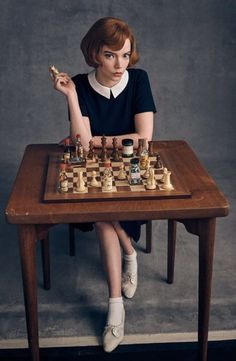 Queens Gambit, The Queen's Gambit, Anya Taylor Joy, Chess Pieces, Chess Board, Chess