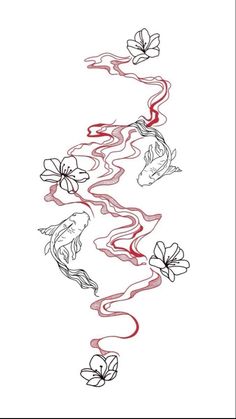 Back Red Tattoo Women, Dope Spine Tattoos For Women, Koi Fish Tattoo On Thigh, Koi Fish Tattoo Design For Women, Koi Fish Back Tattoo For Women, Baddie Tats On Thigh, Tattoo On Thigh For Women, Koi Fish Tattoo Thigh, Unique Tattoo For Women