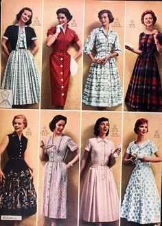 40s Mode, Reunion Dress, 1950 Fashion, Sears Catalog, Vintage Fashion 1950s, Look Retro, Fashion 1950s, Retro Mode, Vestidos Vintage