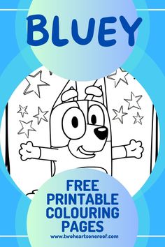 a blue and white poster with the words free printable coloring pages