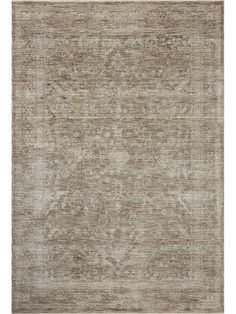 an old rug with faded, worn and faded design on the bottom in grey tones