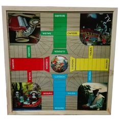 an image of a board game with many different things on it's sides and names