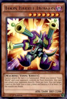 a card with an image of a character from the video game, toon barrel dragon