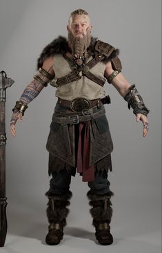 Viking Man Costume, Viking Outfits Men, Medieval Warrior Men, Viking Diy Costume, Viking Outfit Male, Viking Clothing Male, Larp Barbarian, Barbarian Outfit