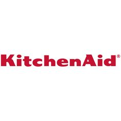 the kitchen aid logo is shown on a white background and red lettering reads'kitchen aid '