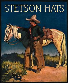 an old time book cover shows a man standing next to a horse with a cowboy hat on