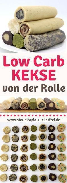 an image of low carb kekese onder rolles with text overlay