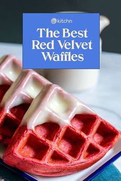 the best red velvet waffles recipe is made with only three ingredients, and it's so good to eat