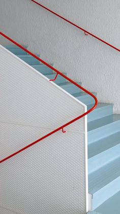 the stairs are painted white and red