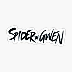 the word spider and given written in black ink on a white background stickers are also available