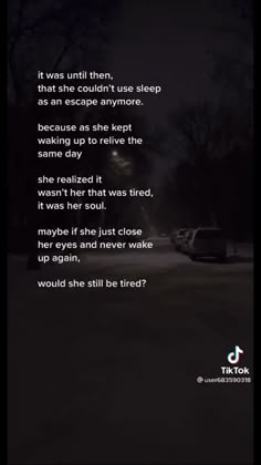 a poem written on the side of a dark road