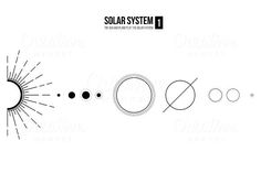 the solar system is shown in black and white