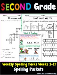 the second grade spelling worksheet with words and pictures to help students learn how to spell