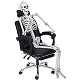 a chair with a skeleton sitting on it