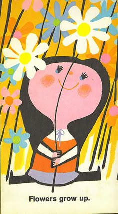 a painting of a girl with flowers in her hair