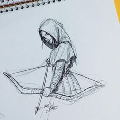 Bow Drawing, Drawing Hands, Character Sketches, Bow And Arrow, Pencil Art Drawings