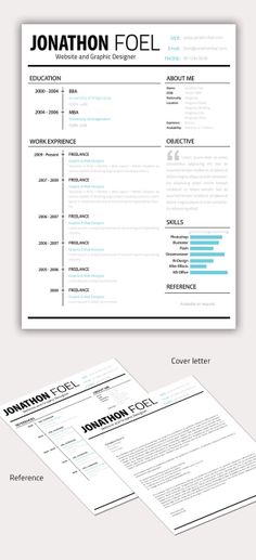 an image of a professional resume template with two different colors and font options on it