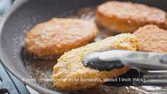 fried food being cooked in a frying pan