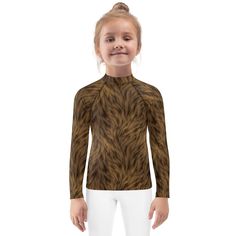 Brown Fur Print Kids Costume, Bear Dog Monkey Animal Long Sleeve Shirt, Grey Fur Rash Guard, Halloween Cosplay, Animal Fur Print Costume Protect the little ones from the elements with this colorful kids rash guard. Its sun-protective fabric and long body and sleeves make it perfect for running around on the beach, or just being active indoors. The Rash Guard are great for Cosplay, Halloween costumes, running, themed Birthday party, workout, sports or as a comfortable everyday wear. Perfect Hallo Monkey Animal, Grey Fur, Pet Monkey, Animal Fur, Bear Dog, Brown Fur, Cosplay Halloween, Halloween Cosplay, Rash Guard