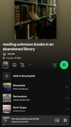 an image of a book shelf with books on it and the caption reading unknown books in an abandoned library