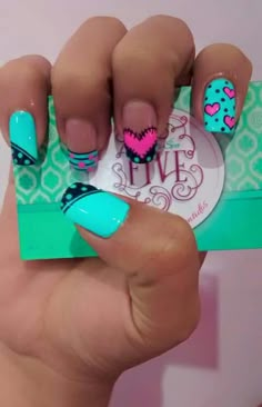 Nails Nails Heart, Valentine Nail Art, Polka Dot Nails, Funky Nails