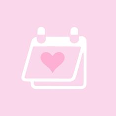 a pink calendar with a heart on it