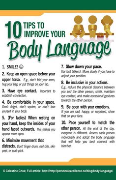 a cell phone with the text 10 tips to improve your body language