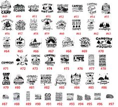 the logos and numbers for camping campers