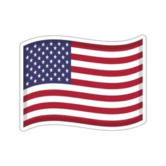 an american flag sticker on a white background