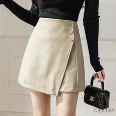 Lasaky - Short Skirt with Flared Hem and High-Rise Waist Unique Skirts Design, Short Flared Skirt, Long Flowing Skirts, Short Pollera, Unique Skirts, Pu Leather Skirt, Flared Mini Skirt, Midi Flare Skirt, Skirt High Waist