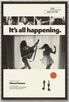 an advertisement for the film it's all happening, with two women dancing in front of