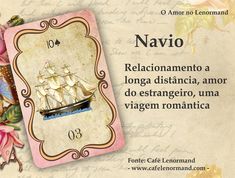 a card with an image of a ship on it and the words navio written in spanish